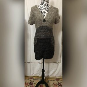 Kiss It Front Pocket Sweater Dress With Hoodie